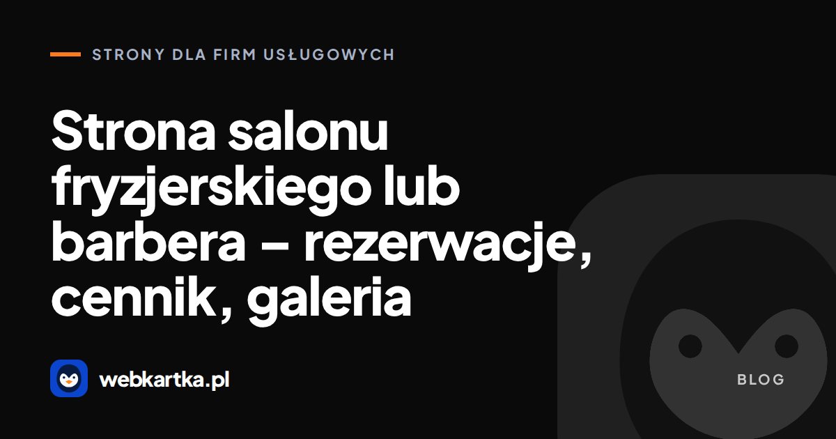 Strona salonu fryzjerskiego lub barbera – rezerwacje, cennik, galeria